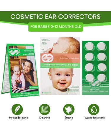 PrettyEars Cosmetic Ear Correctors for Babies - 4 Pairs, Transparent Silicone Adhesive Tape for Prominent Protruding Ears - Buy Online on GoSupps.com