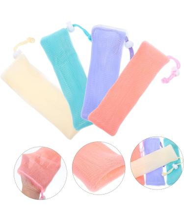 Outanaya 4pcs Soap Foaming Mesh Scrubber for Body Foaming Bags Soap Mesh Bags Bathroom Foam Soap Pe - Buy Online on GoSupps.com