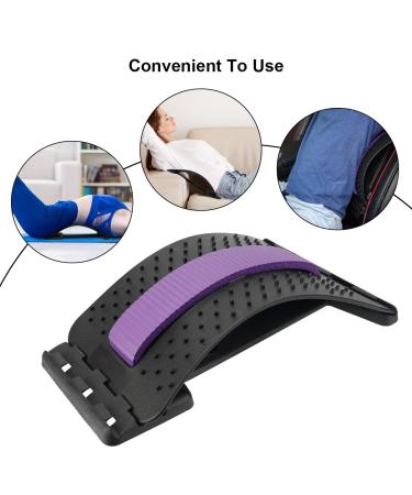 HONGJING Back Stretcher with Acupressure Massage - Back Pain Relief for Herniated Disc, Sciatica, Scoliosis - Lumbar Traction Spine Deck in Purple - Buy Online on GoSupps.com