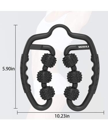 Six-Wheel Fascia Muscle Roller | Cellulite Massage Roller for Muscle Soreness Relief | Thigh, Calf, Arm, Shoulder | Deep Tissue Massage Roller - Black - Buy Online on GoSupps.com