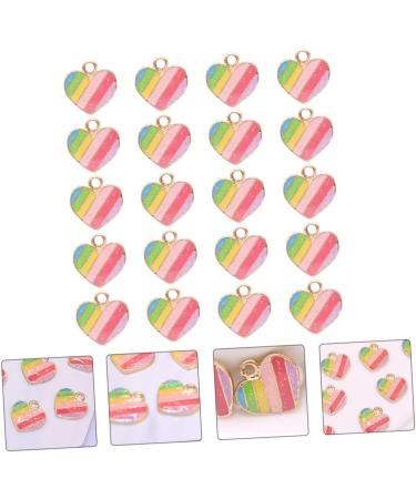 DIYEAH 60 Pcs Peach Heart Drop Oil Pendant Enamel Heart Charms Diy Pendant Alloy Accessories Gold Powder - Buy Online on GoSupps.com