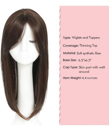 18 Hair Topper for Thinning Hair - Women's Natural Dark Brown Hair Piece - Super Soft, Realistic Feel - Extra Volume - 6.5X6.5 Inch - Buy Online on GoSupps.com