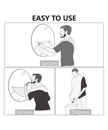 Kingsmile Beard Hair Catcher Beard Bib Apron for Men with 2 Suction Cups - Waterproof Black - Buy Online on GoSupps.com