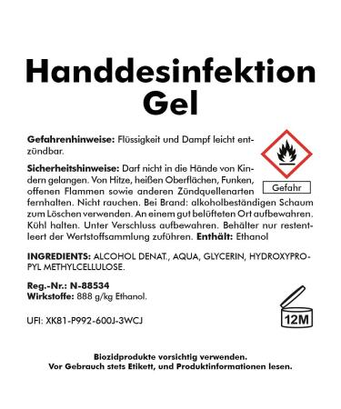 ABACUS Hand Disinfection Gel - Quick Disinfection Gel in Donor Bottle (6x 1000 ml) | Effective Hand Sanitizer for International Shipping - Buy Online on GoSupps.com