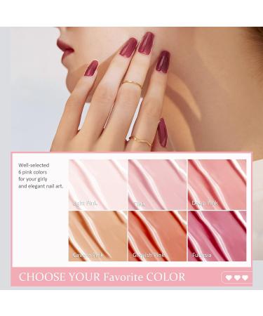 Saviland 5-in-1 Builder Nail Gel Set - Sheer Pink Color, 6pcs 10ML Nail Extension & Strengthening Gel in a Bottle - Hard Gel for Nail Repair - Gift Box Set for Ladies - Buy Online on GoSupps.com