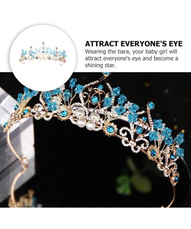 FRCOLOR Princess Tiara Crowns Blue Gem Crown Crystal Girls Tiara Rhinestone Tiara for Little Kid - Buy Online on GoSupps.com