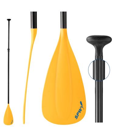 spencer & whitney SUP Paddles - 3-Piece Paddle Adjustable Stand Up Paddle with Groove Design Floating Alloy Portable Paddles Paddleboard Paddle C: Yellow