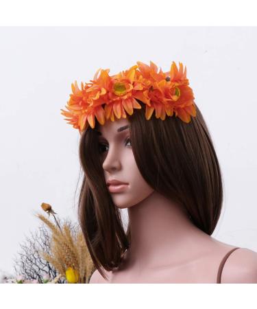 Beaupretty Orange Wedding Headband | Elastic Sunflower Wreath Headpiece for Parties & Holidays - Buy Online on GoSupps.com