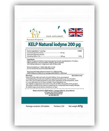 Buy KELP Forest Vitamin - Natural Iodine 200 g - 250 Tablets - Japanese Kelp for Health & Beauty - Global Shipping Available - Buy Online on GoSupps.com