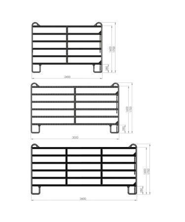 Kerbl Panel Fence Element 3.0m with Gate & Chain Lock - Durable International Shipping | Quality ECommerce - Buy Online on GoSupps.com