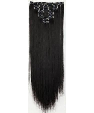SEGO 8 Pieces Clip In Hair Extensions Straight 18 Clips Full Head Clip In Hairpiece Hot Stylish Hair 23" Inch Natural Black 23" Natural Black - Buy Online on GoSupps.com