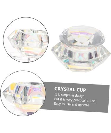 FRCOLOR Nail Art Crystal Cup Mini Crystal Bowl Nail Art Supplies Glass Tumbler with Lid Ring Holder Nail Liquid Cup Manicure Glass Cup Mini Bowl Cups White Crystal With Cover Accessories - Buy Online on GoSupps.com