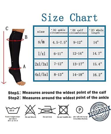 2 Pair Zip Compression Socks for Women - Closed Toe Wide Calf Knee Length - Easy On/Off 15-20 mmHg | Beige with Copper S/M - Buy Online on GoSupps.com