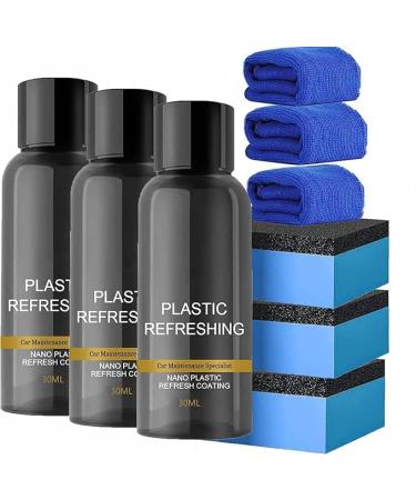 |Most Gifted| 2024 New Plastic Refreshing Coating Car Plastic Revitalizing Coating Agent Plastic Parts Refurbish Agent for Car Automotive Interior Cleaning Agent - 30ml/50ml * 1/2/3/4 (3Count (Pack of 3)*30ml)