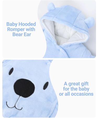 Baby Hooded Flannel Winter Romper | Snowsuit Jumpsuit for Boys & Girls | Feet Covered | 0-3 Months - Buy Online on GoSupps.com