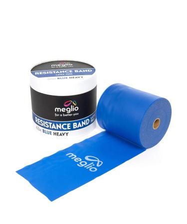 Meglio resistance band roll 46 meters of latex-free resistance band roll for fitness training gym home training stretching strength training & rehabilitation available in 5 colors/strengths blue (heavy)