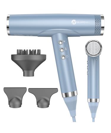 Slopehill ion hair dryer for quick drying professional hair dryer with 110 000 RPM brushless motor slightly & little noise magnetic diffuser for at home salon (blue) - Buy Online on GoSupps.com