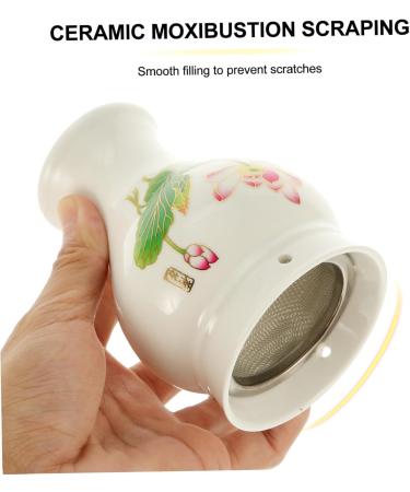 Healvian Ceramic Gua Sha Cup - 1stk Porcelain Massage Tool for Health & Wellness | Moxibustion Vessel 11.7x8.5cm Green - Buy Online on GoSupps.com