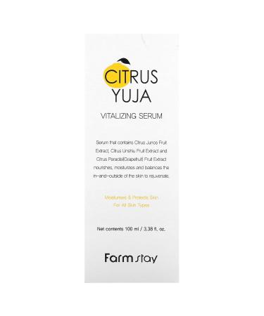 Farmstay Citrus Yuja Vitalizing Serum 100ml | K-Beauty Anti-Wrinkle Moisturizer - Buy Internationally - Buy Online on GoSupps.com