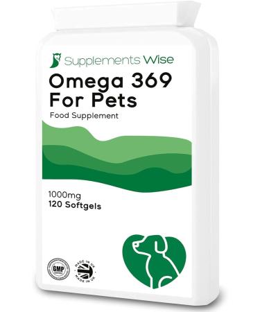 Omega 3 Fish Oil For Dogs and Cats - 120 x 1000mg Capsules - Dog Fish Oil Supplements for Healthy Skin and Shiny Coat - Omega 3 for Dogs Allergies and Bites - Maintain Healthy Joints and Heart - Buy Online on GoSupps.com