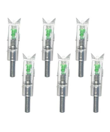 6PCS Lighted Nocks for Crossbow with .300''/7.62mm Inside Diameter,Half Moon Style Lighted Archery nocks Green Pack of 6