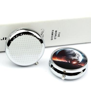 Travel Pill Box - 3 Compartment Portable Pill Organizer with Planet View Design - Compact Medicine Case for Handbag & Pocket - Buy Online on GoSupps.com