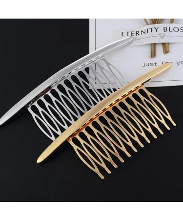 LALAFINA Hair Styling Accessories - 2pcs Metal Wire Hair Combs for Bridal Wedding Veil - Assorted Colors - 10.8X4cm - Buy Online on GoSupps.com