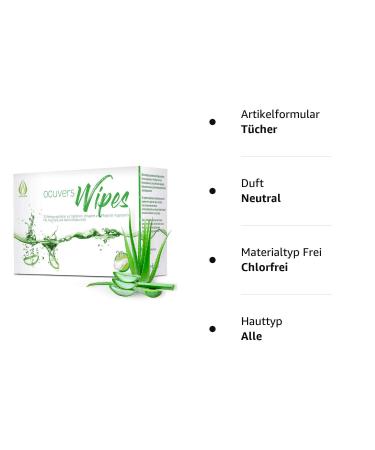 Ocuvers Eye Cleaning Wipes - Hygienic Eyelid Care with Hyaluron & Aloe Vera | 20 Pads for Dry Eyes Blepharitis & Inflammation - Buy Online on GoSupps.com