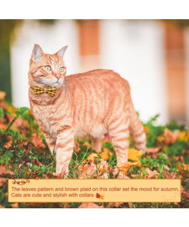 Thanksgiving Cat Bowtie Collar Set: Turkey & Plaid Print | Pack of 2 with Bell | Fall Kitten Accessories - Buy Online on GoSupps.com