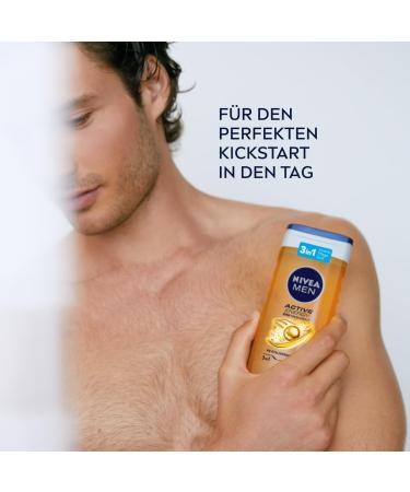 Buy Nivea Men Active Energy Shower Gel (250 ml) - pH-Friendly Caffeine Infused 24h Freshness for Body Face & Hair - Men's Shower Gel (1 Pack) - Buy Online on GoSupps.com