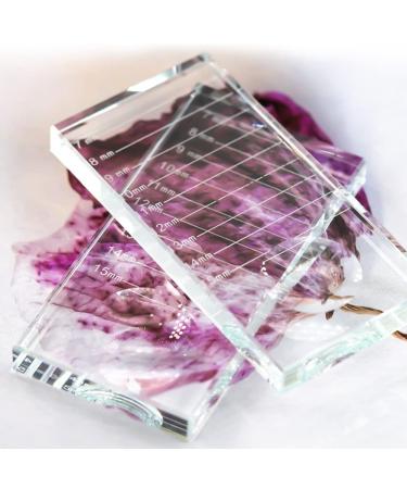 2-in-1 Eyelash Extension Crystal Palette & Glass False Eyelash Stand Tray - Streak Tile Holder for Lashes Glue & Nail Art - Set of 3 Pieces - Buy Online on GoSupps.com