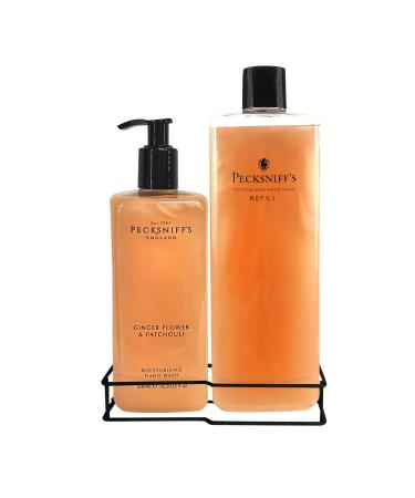 Pecksniff's Classic Moisturizing Hand Wash 500ml Set with 1L Refill (Ginger Flower & Patchouli)