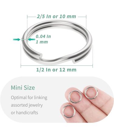 Pawfly 1/2 Inch Mini Split Jump Rings - 100 Pack | Small Metal Connectors for Jewelry Making, Crafts, DIY Arts - 100 PCS - Buy Online on GoSupps.com