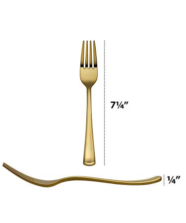 Plasticpro Disposable Heavy Duty Gold Plastic Forks - Pack of 40 Forks | Fancy Silverware for Catering, Events, Parties, and Weddings - Buy Online on GoSupps.com