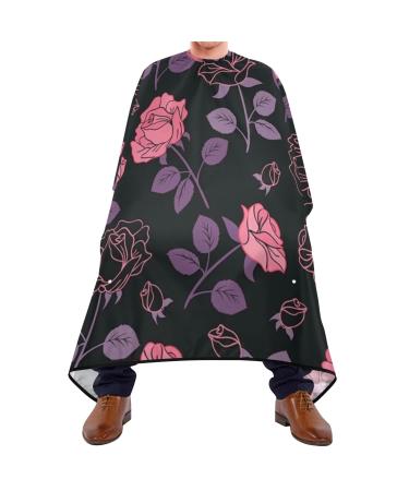 Waterproof Barber Cape -pink rose pattern Cheetah Haircut Bib for Men Unisex Hair Cutting Cape(8rp1a)