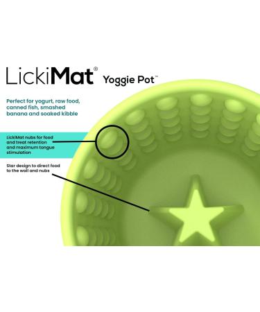 Lickimat Yoggie Pot - Dog Enrichment & Slow Feeder | Durable Rubber Treat Mat for All Sizes - Latest Green Edition - Buy Online on GoSupps.com