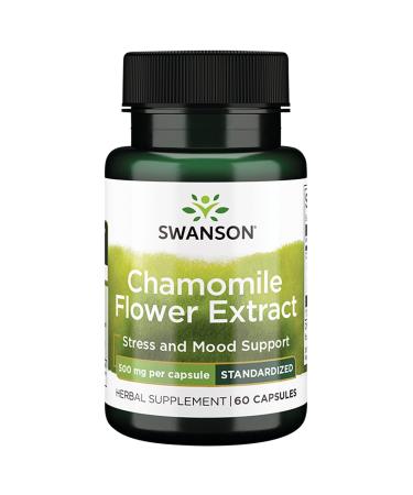Swanson Chamomile Flower Extract 500 Milligrams Standardized to 1.2% Apigenin 6 mg per Capsule 60 Capsules