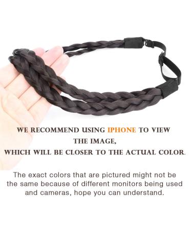 DIGUAN Double Three Strand Synthetic Hair Braided Headband Extension - Dark Brown - Buy Online on GoSupps.com
