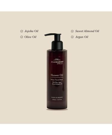 A LA MAISON Amber Collection White Tea & Rose Duo: Shower Oil - 3.3 oz Moisturizing & Fast-Absorbing Body Oil 8.1 oz Hydrating Body Wash Alternative - Buy Online on GoSupps.com