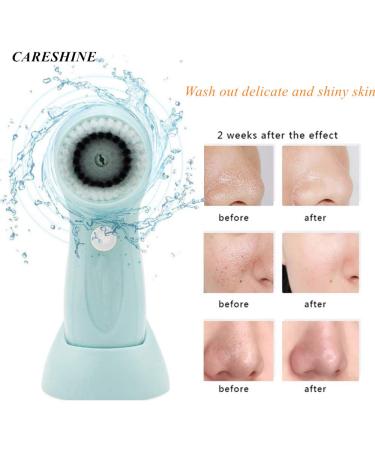 CARESHINE Rechargeable Electric Facial Brush with 3 Heads - Minimize Pores, Acne, and Blackheads - Buy Online on GoSupps.com