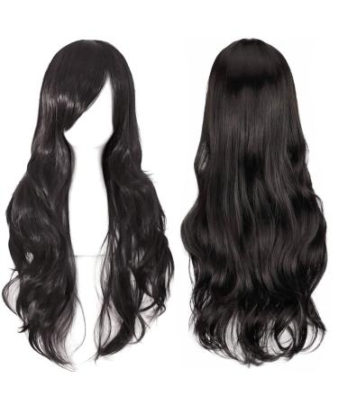 ColorfulPanda Charming Long Black Wigs for Women Girls Natural Curly Wavy Synthetic Hair Cosplay Party Halloween Costume Wig - Buy Online on GoSupps.com