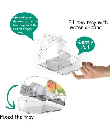 Hamiledyi Bird Cage Bath - Hanging Parrot Bath Box for Budgies, Cockatiel, Canary, Conure - Bird Bathing Accessories for Small Pets - Buy Online on GoSupps.com