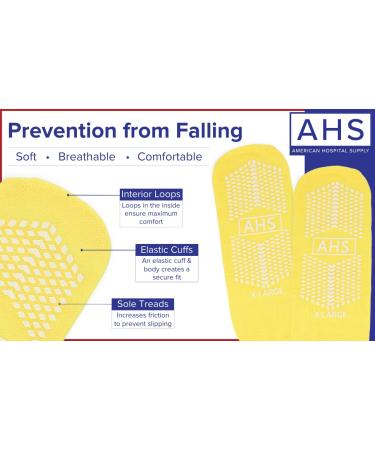 American Hospital Supply Grippy Socks in Yellow - Pack of 6 Pairs - Buy Online on GoSupps.com