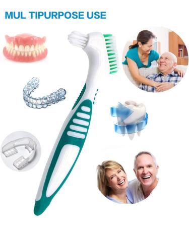 Mckkor Premium Denture Cleaning Brush Set - Multi-Layered Bristles, Ergonomic Handle - Pack of 2 - Buy Online on GoSupps.com