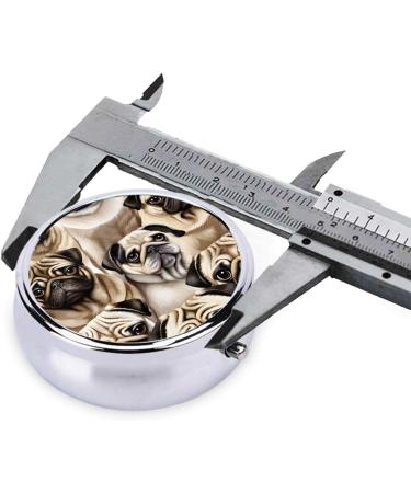 Buy Decorative Round Pug Pill Box | 3 Compartment Portable Travel Organizer for Vitamins & Medicine - Buy Online on GoSupps.com
