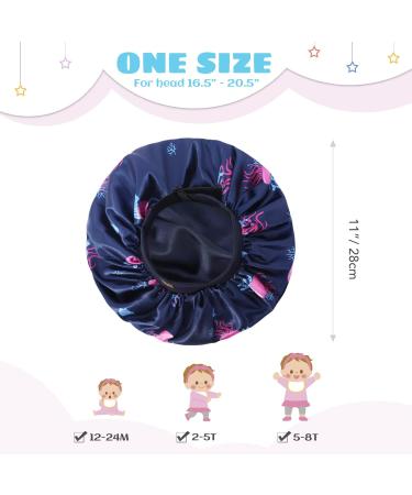 Kids Satin Sleep Cap for Curly Hair | Adjustable Silk Hair Bonnet for Toddlers 1-8 Years - Deep Ocean - Buy Online on GoSupps.com