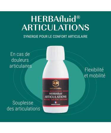 Naturathera Herbafluid Joints Food Supplement for Rheumatism Osteoarthritis and Arthritis 125 ml Made in France Vegan No Allergen GMO Additives - Buy Online on GoSupps.com
