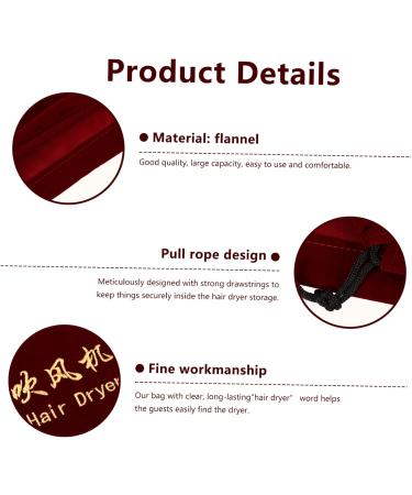 FRCOLOR Tool Organizer Bag 1pc Hair Dryer Storage Bag Travel Storage Bag Bathroom Shower Bag Hair Dryer Bag Drawstring Tool Claret 30x26cm - Buy Online on GoSupps.com