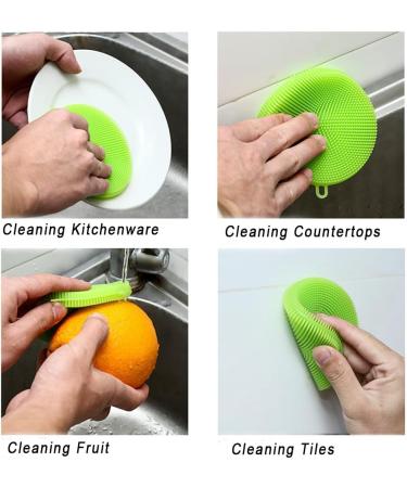 Multi-Purpose Dishwashing Silicone Cleaning Mat Kitchen Household Pot Washing Cleaning Brush Fruit Washing Silicone Scouring Pad (A-1pc) - Buy Online on GoSupps.com