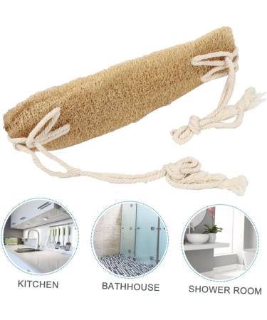 Loofah Bath Towel Scrubber | Exfoliating Bath Sponge & Back Scrubber Strap - Beige - Perfect for Travel & Shower - Buy Online on GoSupps.com